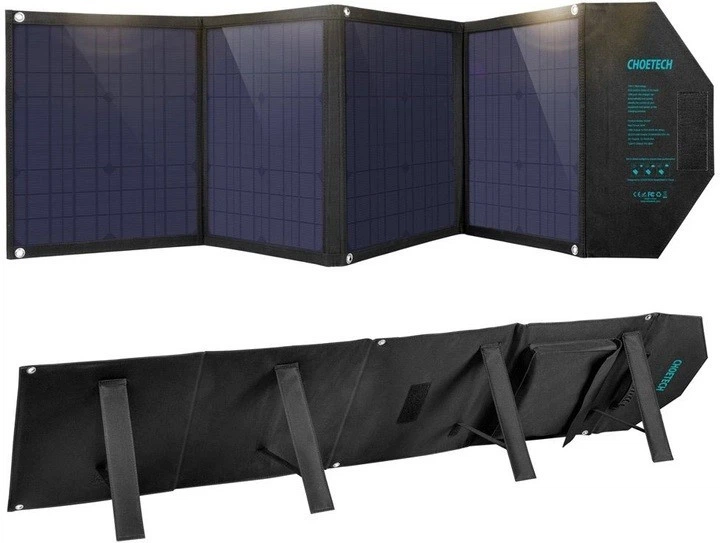 Портативна Сонячна Зарядна Станція Choetech 80W (158x41см) 5V/2.4A USB + 5V/2.4A QC3.0 + USB-C PD3.0 (30W) - зображення 3