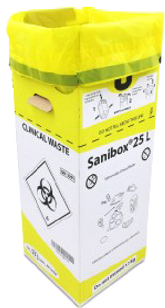 Контейнер-пакет Sanibox для збору та утилізації медичних відходів 25 л 10 штук (PF200703) - зображення 2