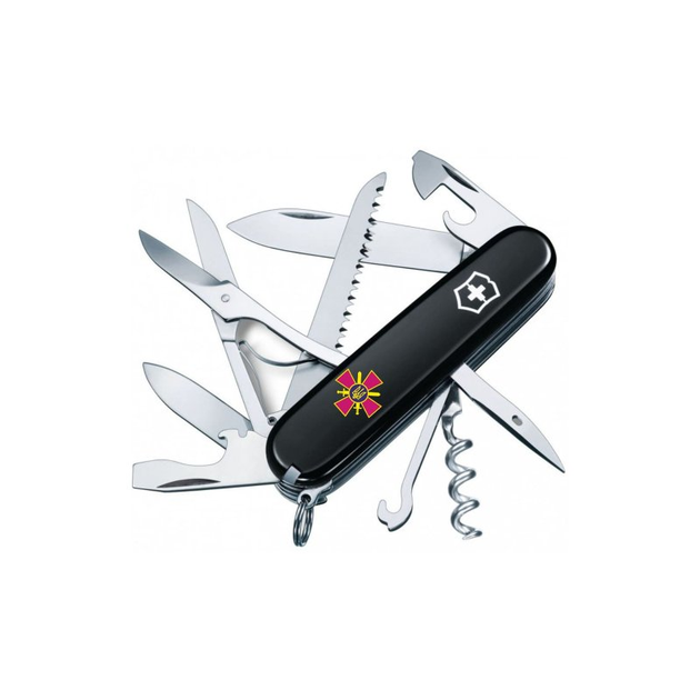 Нож Victorinox Huntsman Army Black "Емблема СВ ЗСУ" (1.3713.3_W0020u) - изображение 1