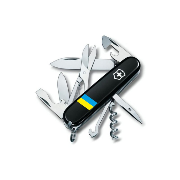 Ніж Victorinox Climber Ukraine Black "Прапор України" (1.3703.3_T1100u) - зображення 1