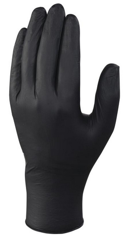 Перчатки одноразовые нитриловые без талька Delta Plus V1450B10009 р.09 Черные 1 упаковка - изображение 1