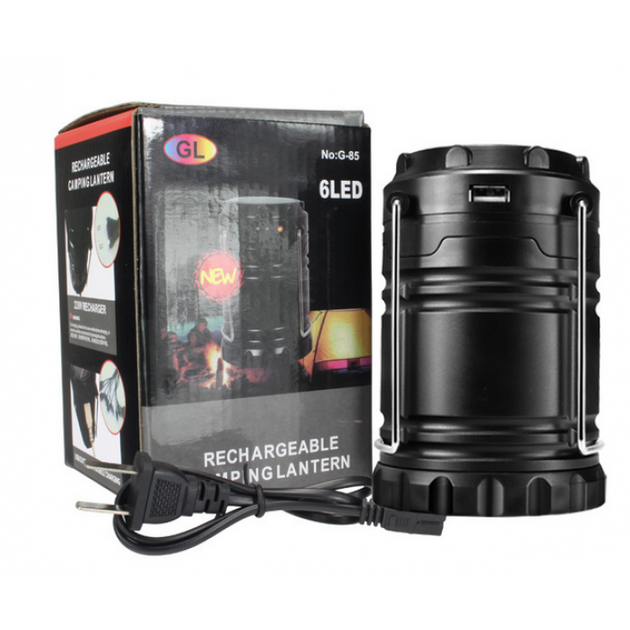 Кемпінговий LED лампа з poverbank GL Camping lantern G-85 світлодіодний акумуляторний ліхтар батарея від сонячної енергії Чорний - зображення 8