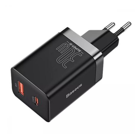Зарядний пристрій МПЗ Baseus Super Si Pro Quick Charger Type-C+USB 30W Black(ccsupp-e01) - Фото 1 Зарядний пристрій МПЗ Baseus Super Si Pro Quick Charger Type-C+USB 30W Black(ccsupp-e01) - зображення 1