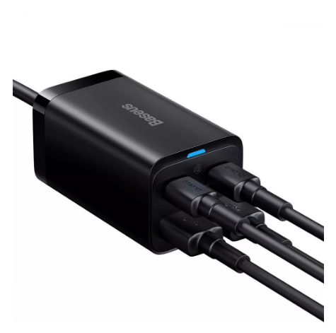 Зарядное устройство СЗУ Baseus GaN3 Pro 65W (2 Type-C + 2 USB) + Кабель Type-C to Type-C 100W (1m) - изображение 3