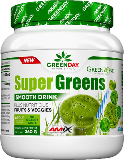 Suplement diety Amix Greenday Super Greens Smooth Drink 360 g (8594060006017) - obraz 1