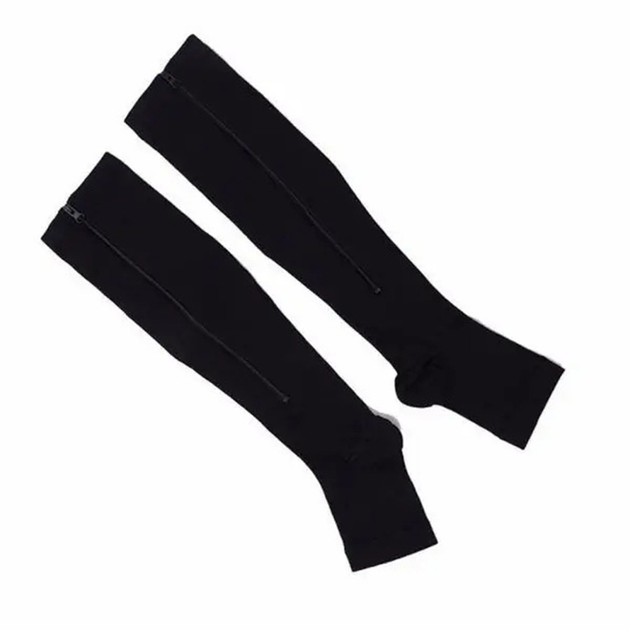 Компрессионные гольфы от варикоза Zip Sox черные (размер S) лечебные со ...