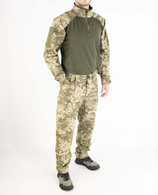 Військовий літній костюм (штани + убакс), ріп-стоп піксель ЗСУ, 65/35, олива, розмір 58 - зображення 2