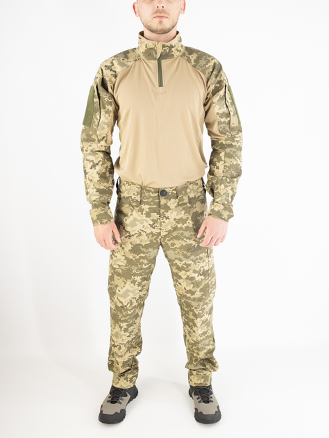 Військовий літній костюм (штани + убакс), ріп-стоп піксель ЗСУ, 65/35, койот, розмір 44 - зображення 1