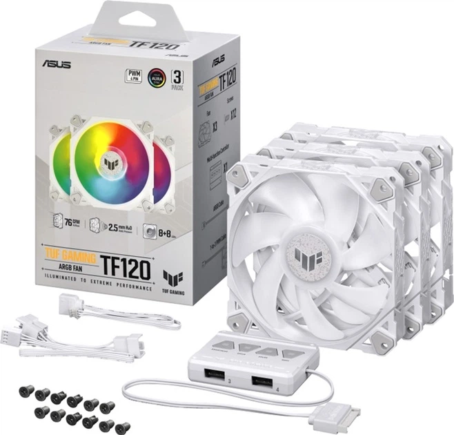 Zestaw chłodzenia ASUS TUF Gaming TF120 ARGB 3IN1 White (90DA0033-B09030) - Zdjęcie 9 Zestaw chłodzenia ASUS TUF Gaming TF120 ARGB 3IN1 White (90DA0033-B09030) - obraz 9