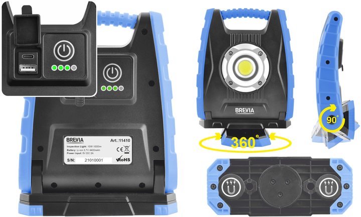Инспекционная профессиональная лампа Brevia LED 10 W COB 1000 lm 4400 ...
