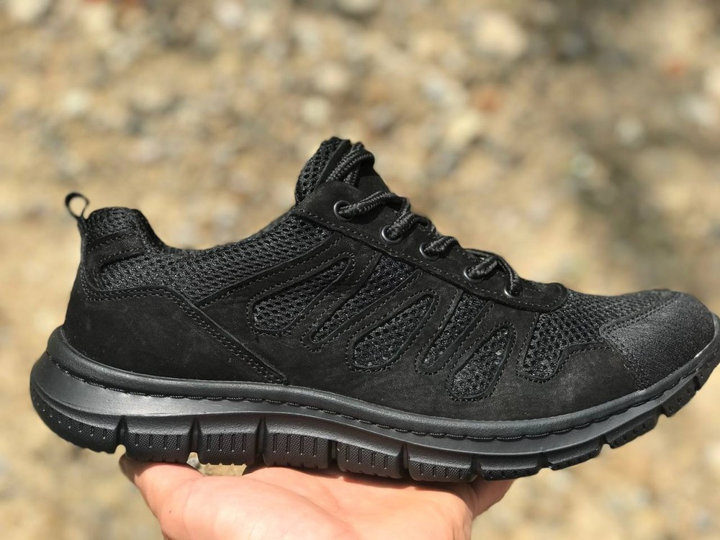 Тактичні літні кросівки сітка колір чорний 40 - изображение 1