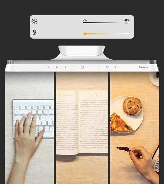 Портативна настільна лампа на Baseus Magnetic Stepless Dimming Charging Desk Lamp 4.5W Переносна лампа з вбудованим акумулятором 1800 mAh (DGXC-02) White - зображення 10