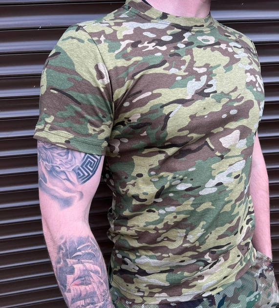 Тактическая камуфляжная футболка Мультикам (Размер 52) - изображение 1