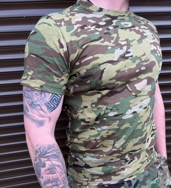 Тактическая камуфляжная футболка Мультикам (Размер 54) - изображение 1