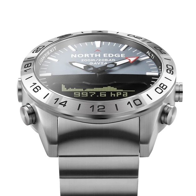 Наручний годинник чоловічий North Edge Gavia 20BAR Сріблястий (2305) - Фото 5 Наручний годинник чоловічий North Edge Gavia 20BAR Сріблястий (2305) - зображення 5
