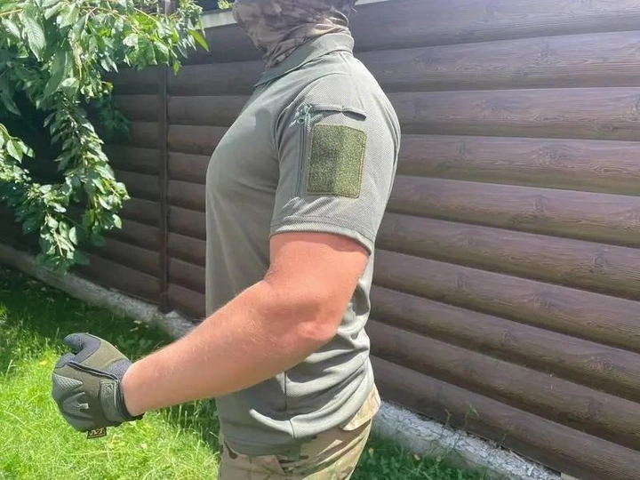 Чоловічі футболки поло з коротким рукавом для військових тактичні Хакі L - зображення 2