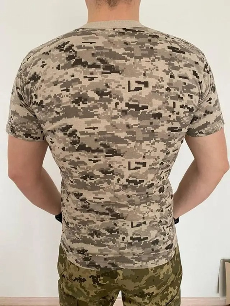 Мужская тактическая футболка армейская хлопковая для ВСУ с коротким рукавом Пиксель XXL - изображение 2