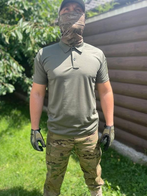 Чоловічі футболки поло з коротким рукавом для військових тактичні Хакі S - зображення 2