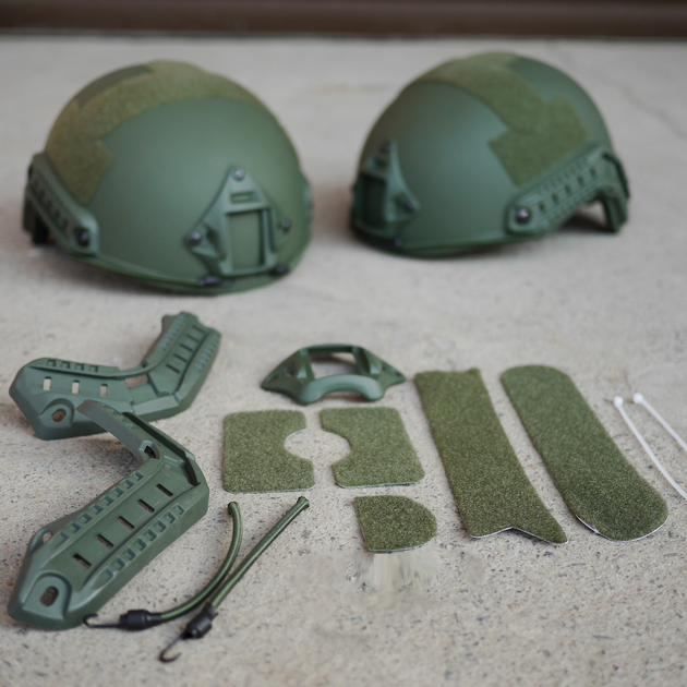 Комплект креплений для шлема FAST, MICH Боковая Рейка + NVG Панель + Велкро липучки - изображение 2