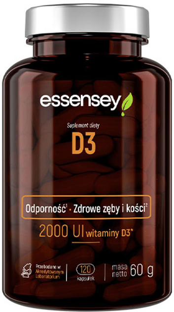 Вітамін D3 Essensey D3 120 капсул (5902114043490) - зображення 1
