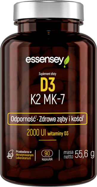 Комплекс вітамінів Essensey D3 K2 MK-7 90 капсул (5902114043063) - зображення 1