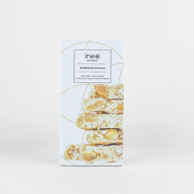 Шоколад Білий Ineo Products з кокосом та арахісом 100 г