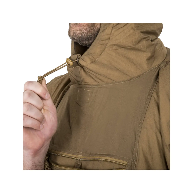 Плащ туристический дождевик пончо полевой Swagman Roll Helikon-Tex 145х200см универсальный водонепроницаемый с капюшоном на затяжке и карманом Койот (Kali) - Фото 6 Плащ туристический дождевик пончо полевой Swagman Roll Helikon-Tex 145х200см универсальный водонепроницаемый с капюшоном на затяжке и карманом Койот (Kali) - изображение 6