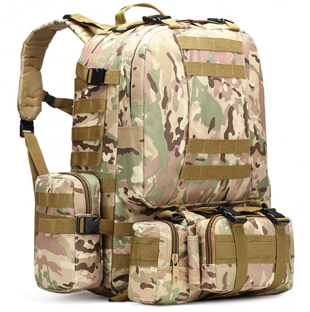 Большой рюкзак Мультикам TacticBag 45-55л с подсумками Камуфляж (Kali) - изображение 2