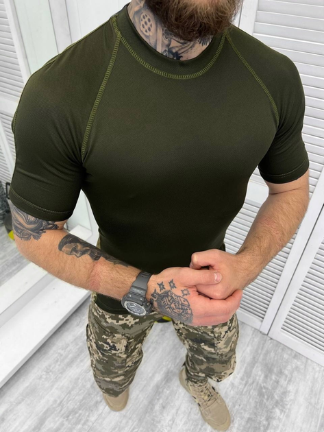 Тактична футболка військового стилю Olive Elite S - зображення 1