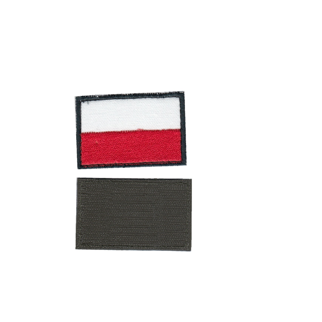 Шеврон патч на липучке Флаг Польский с черной рамкой, 5см*8см, Светлана-К - изображение 1