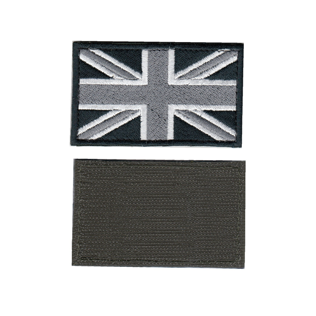 Шеврон патч на липучке Флаг Британский черно-белый, 5см*8см, Светлана-К - изображение 1