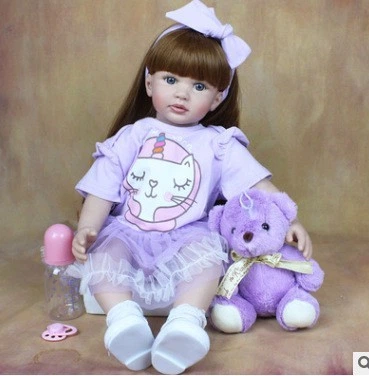 Силіконова Колекційна Лялька Реборн Reborn ( Вінілова дівчинка Doll Maya ) Висота 60 см - изображение 2