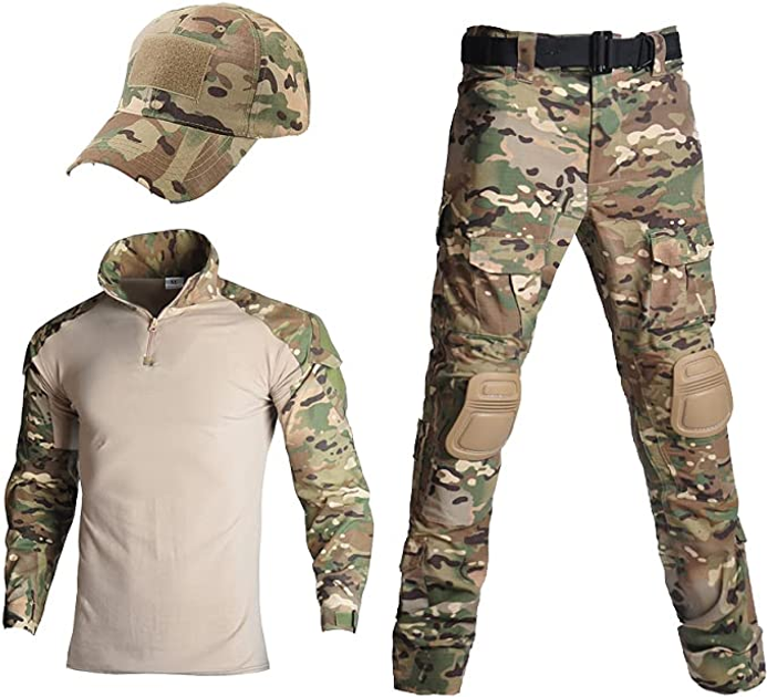 Тактическая военная форма костюм армейский мультикам с защитой, убакс UBACS MultiCam, кепка ВСУ р.7XL - изображение 1