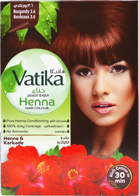 Краска для волос на основе хны Dabur Vatika Naturals 3.6 Бургунди 60 г ...