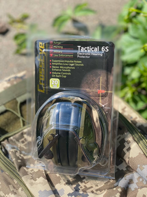 Тактичні навушники CrossEye Tactical 6S Olive - зображення 1