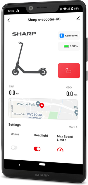 Hulajnoga elektryczna Sharp E-Scooter EM-KS1CEU-B Black (EM-KS1CEU-B) - obraz 9
