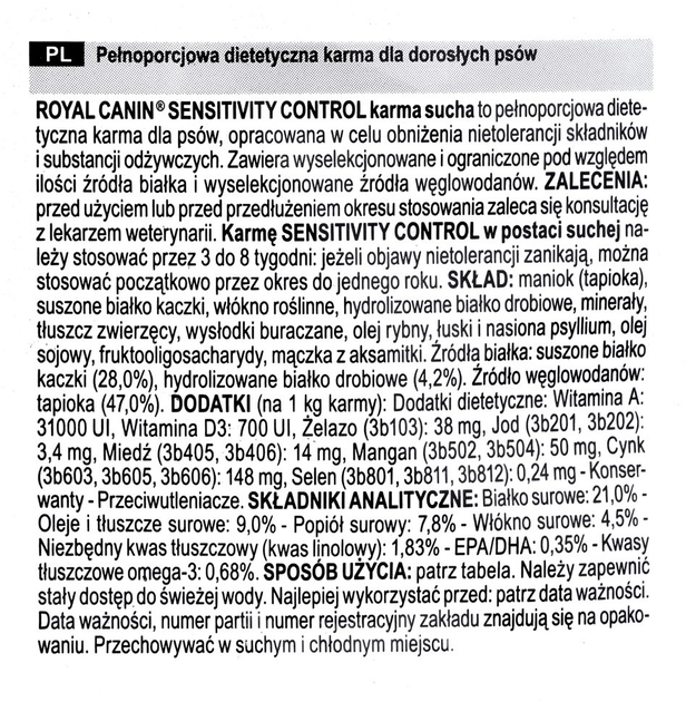 Сухий корм для собак Royal Canin Sensitivity Control Duck 14 кг (VETROYKSP0002) - зображення 2