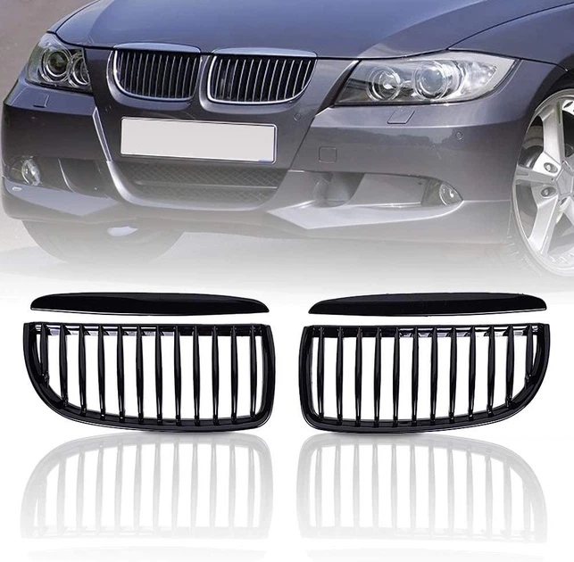 Решетки радиатора BMW E90 E91 Ноздри БМВ Е90 Е91 черный глянец однореберные дорестайл - изображение 2