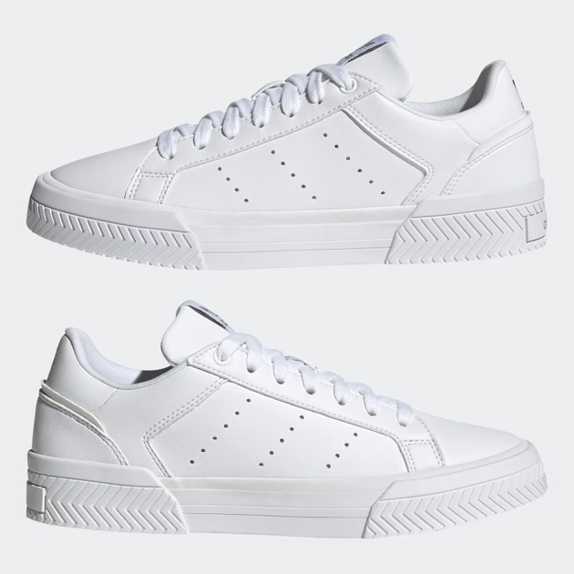 Sneakersy damskie z eko skóry do kostki adidas Originals Court Tourino H05280 40 (6.5UK) 25 cm Białe (4064047120370) - obraz 8