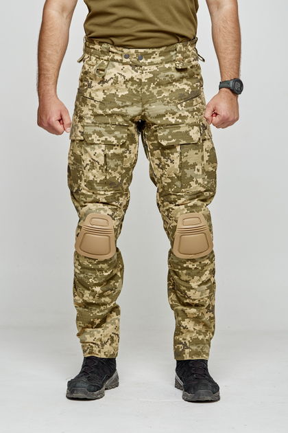 Тактичні штурмові штани з наколінниками КОМБАТ 50M піксель - зображення 1