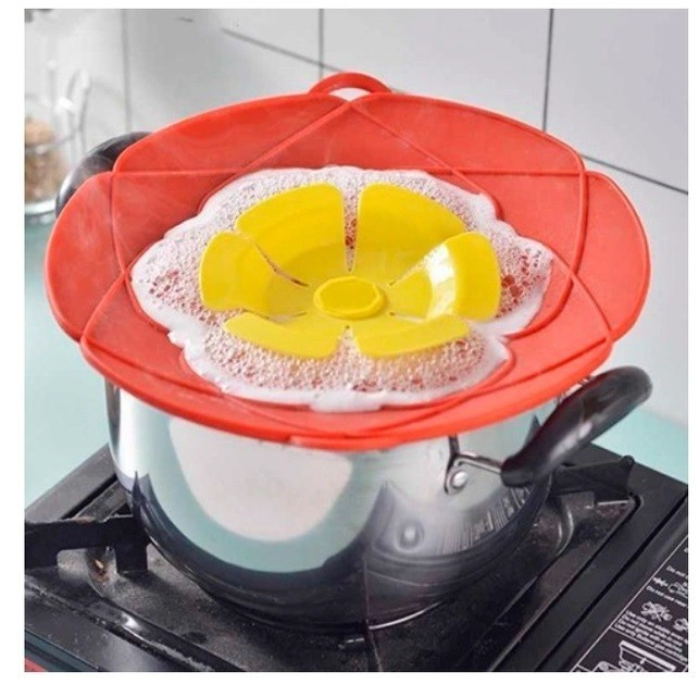 Крышка "Невыкипайка" Spill Stopper силиконовая диаметр 28 см Красная ...