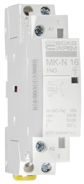 Контактор модульный 1P 16A 1NO 220V [A0040030020] MK-N АСКО - изображение 4