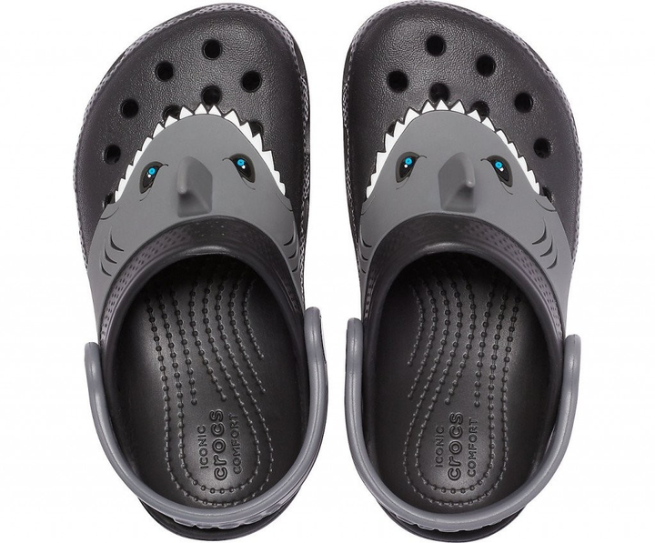 Детские кроксы Crocs Classic I AM Shark Black С7 24р. (14 см) Черные ...