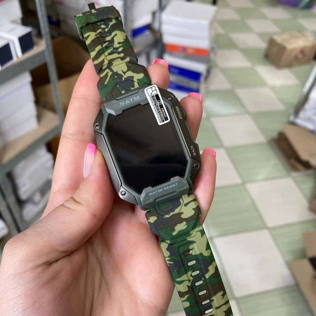 Чоловічий розумний годинник Modfit Warrior зелений, ремінець камуфляж - зображення 2
