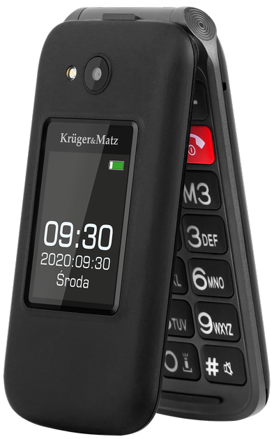 Telefon komórkowy Kruger&Matz Simple 930 DualSim Czarny (5901890060929) - obraz 1