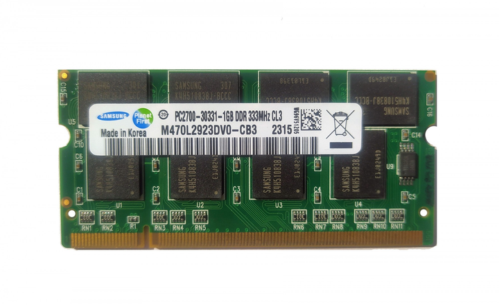 Пам'ять для ноутбука Samsung DDR1 1Gb 333Mhz PC2700 (M470L2923DV0-CB3 ...