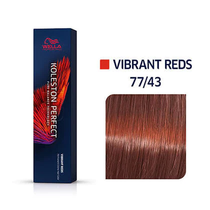 Краска для волос Wella Professionals Koleston Perfect ME+Vibrant Reds 77/43 (mittelblond rot-gold) 60мл - Фото 1 Краска для волос Wella Professionals Koleston Perfect ME+Vibrant Reds 77/43 (mittelblond rot-gold) 60мл - изображение 1