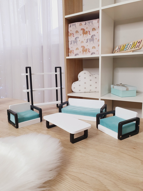 Диван-кровать 7 вещей - мебель для кукол ростом до 32 см