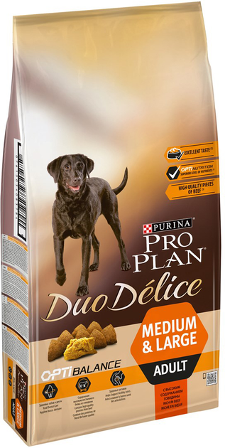 Сухий корм Purina Pro Plan Duo Delice Adult Beef & Rice 10 kg (DLZPUIKSP0065) - зображення 2