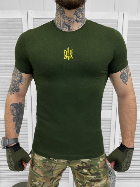 Тактическая футболка стиля военного Olive S - изображение 1